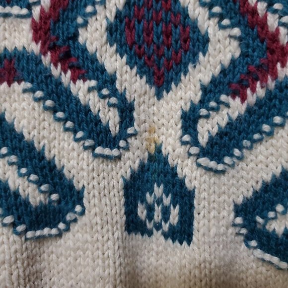 Vintage 417 Van Heusen Sweater Mens Large Fair Isle Pullover Grandpa 90s Cotton - Picture 4 of 8